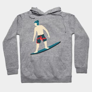 STOKED SURFER DUDE Tropical Summer Ocean Surfing Surfboard Sports - UnBlink Studio by Jackie Tahara Hoodie